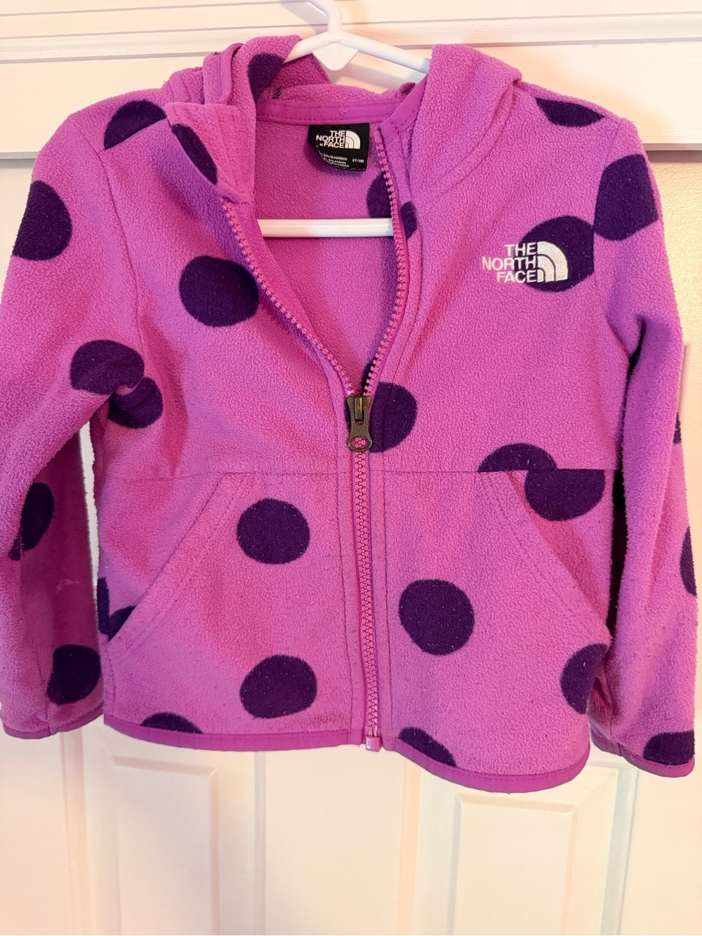 The North Face Kids' 2T Purple Polka Dot Fleece Hoodie